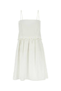 Miu Miu Women White Poplin Mini Dress