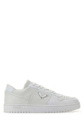 Prada Men White Leather Downtown Sneakers