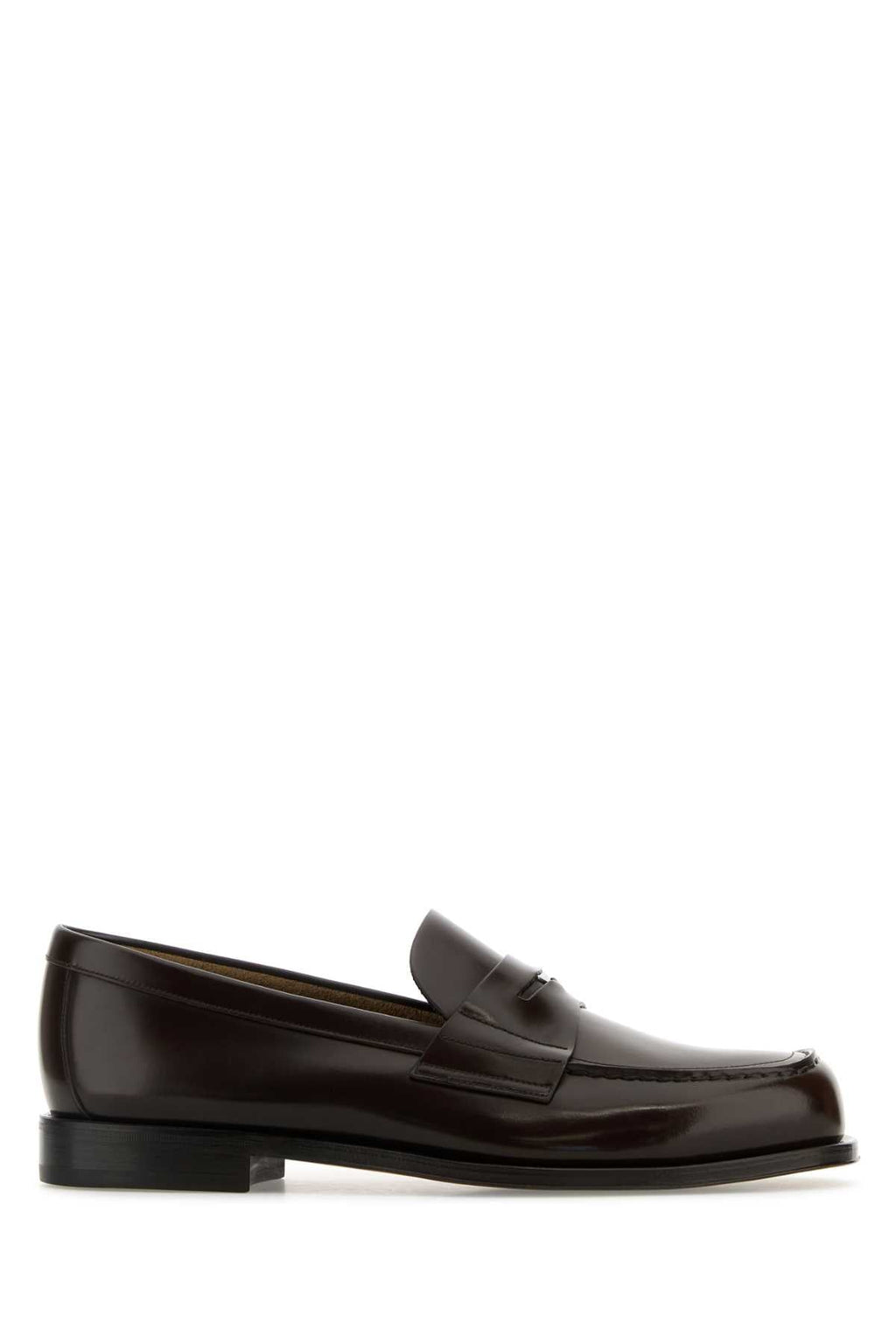 Prada Men Chocolate Leather Loafers