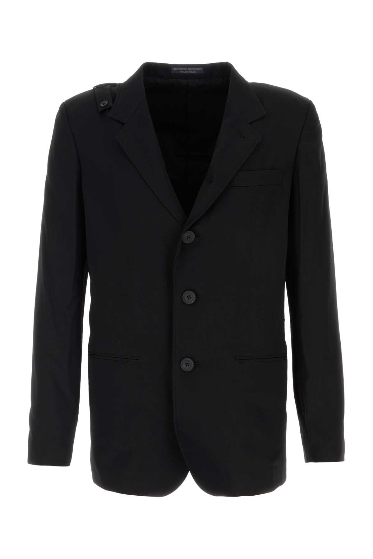 Yohji Yamamoto Men Black Wool Blazer