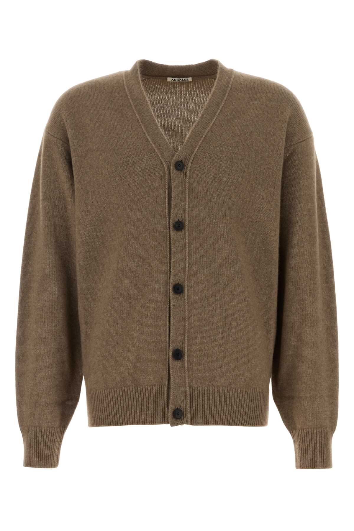 Auralee Men Brown Cashmere Cardigan