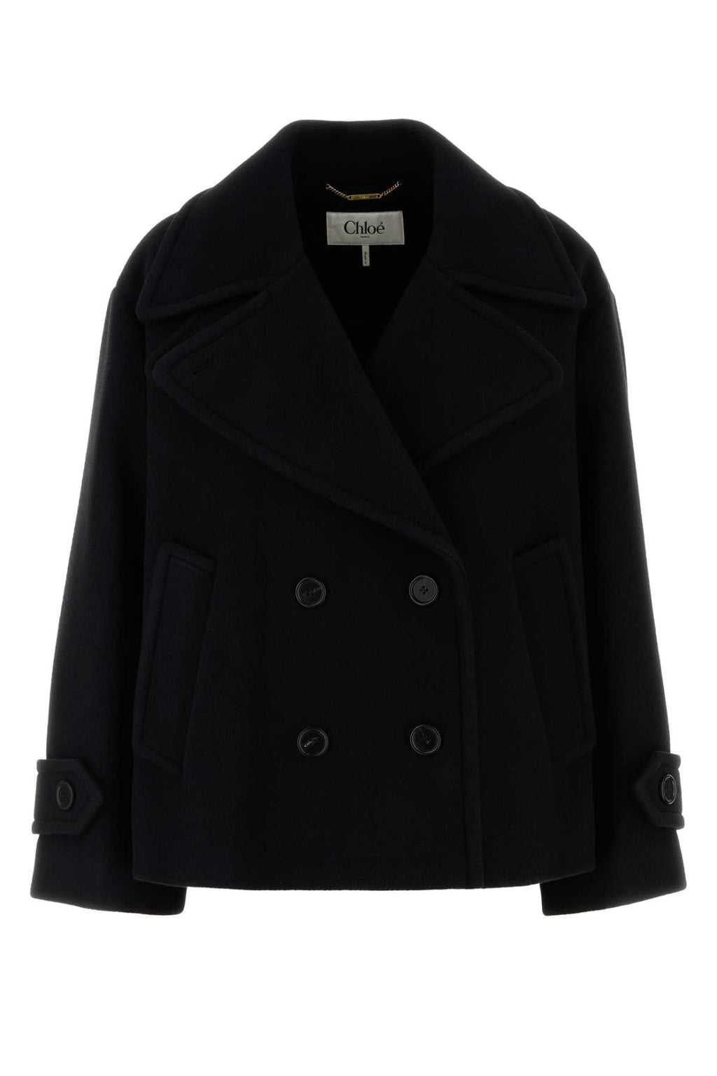 Chloe Women Black Wool Blend Coat