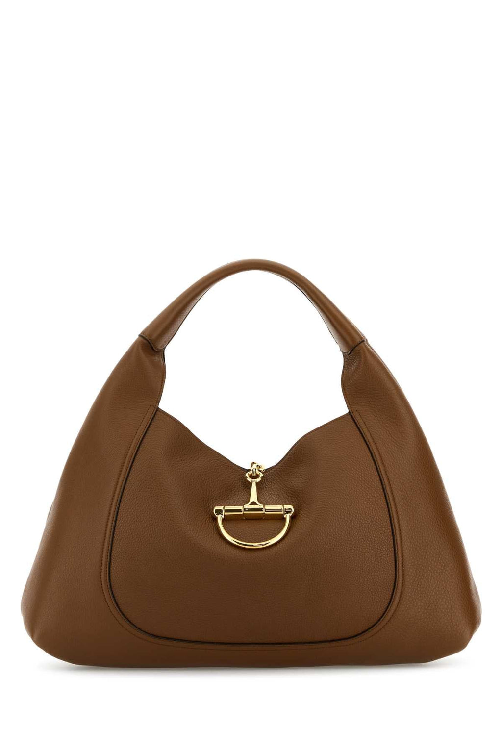 Gucci Women Brown Leather Large Gucci Softbit Shoulder Bag