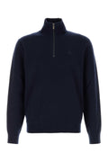 Burberry Men Dark Blu Stretch Cashmere Blend Sweater