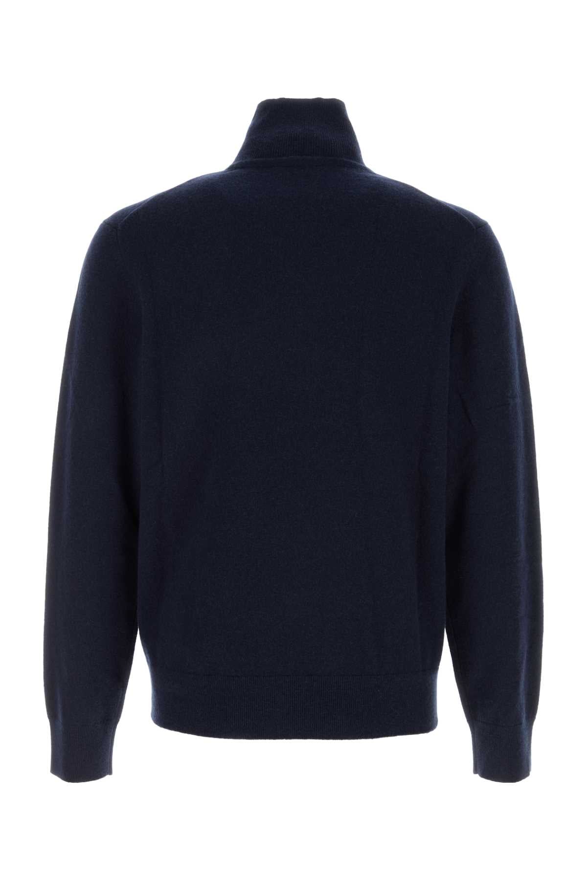Burberry Men Dark Blu Stretch Cashmere Blend Sweater