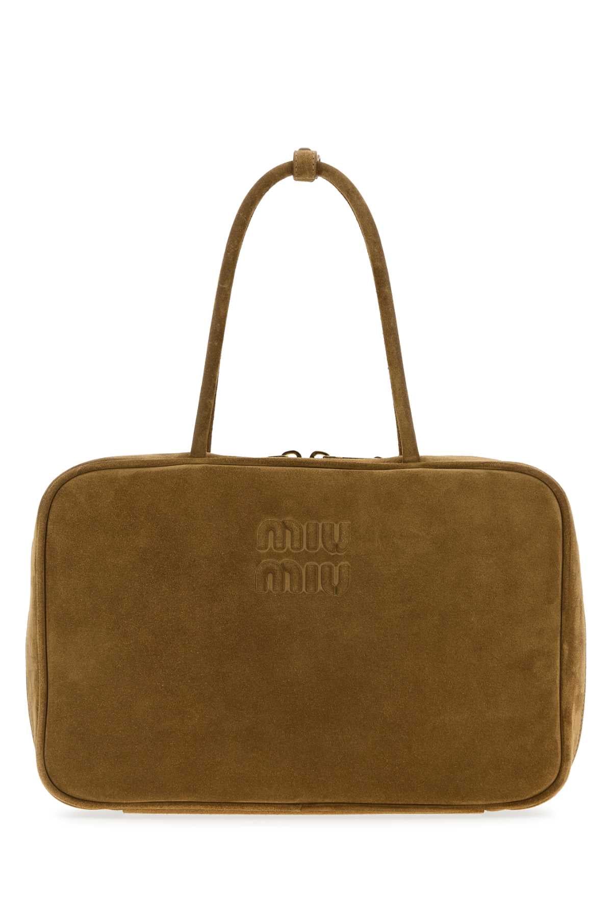 Miu Miu Women Beige Suede Handbag