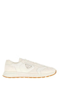 Prada Men White Re-Nylon And Suede Sneakers