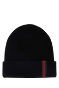 Gucci Men Black Wool Beanie Hat