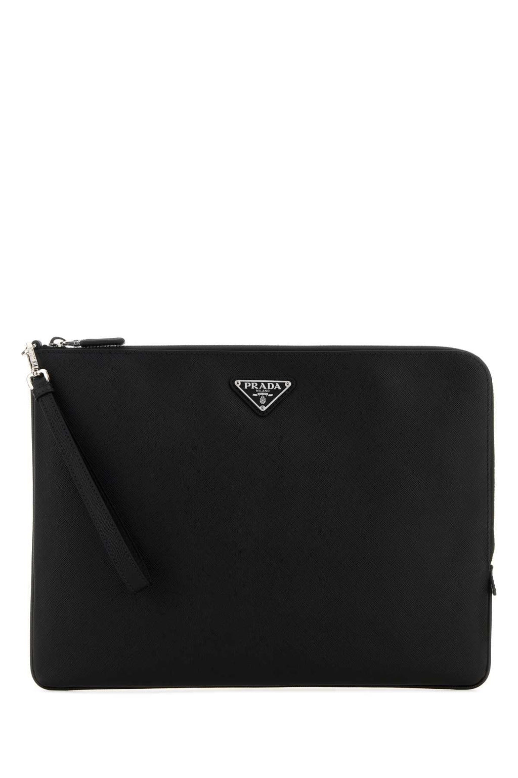 Prada Men Black Leather Clutch