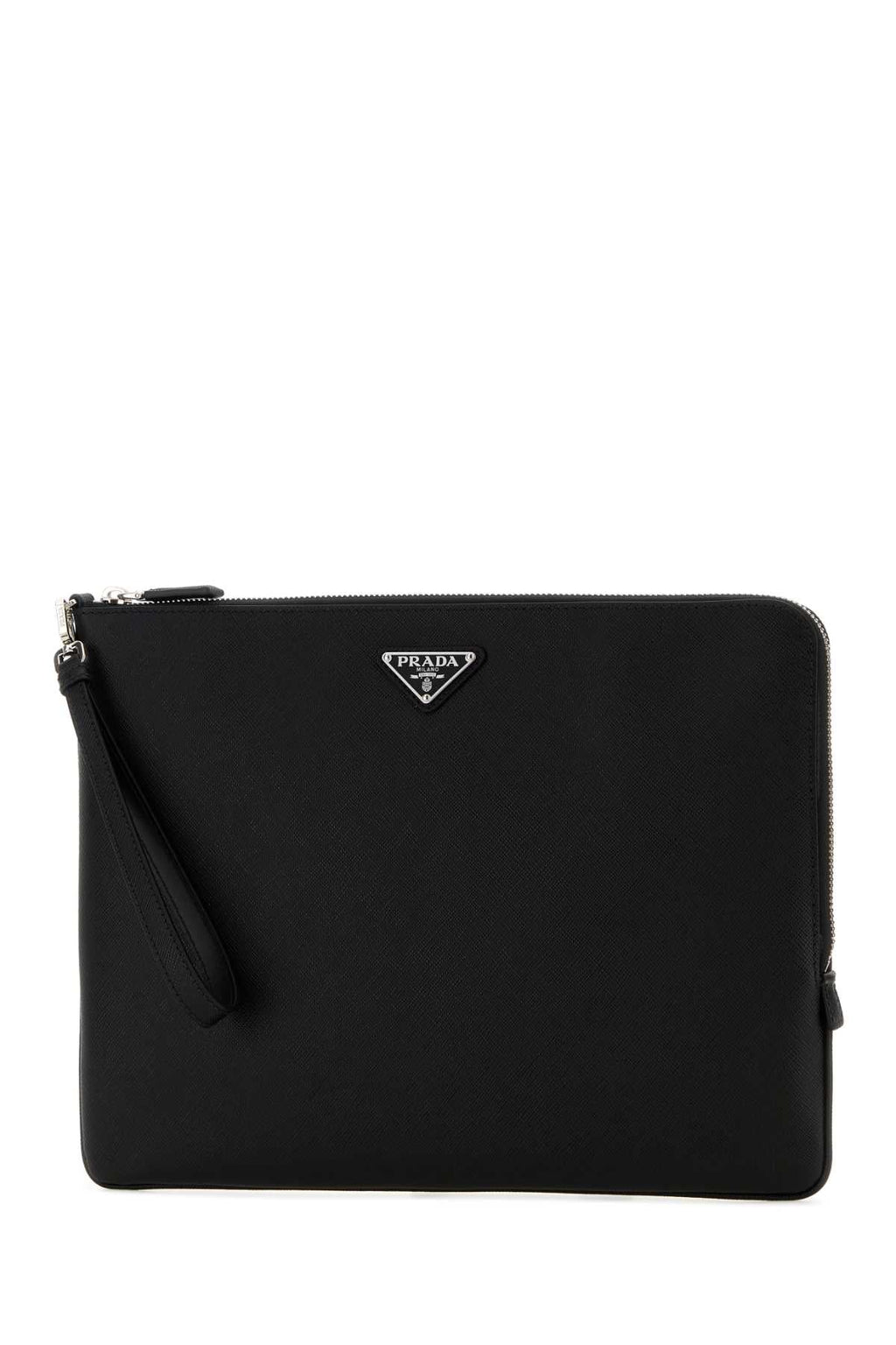 Prada Men Black Leather Clutch