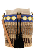 Valentino Garavani Women Embroidered Raffia Vlogo Signature Bucket Bag