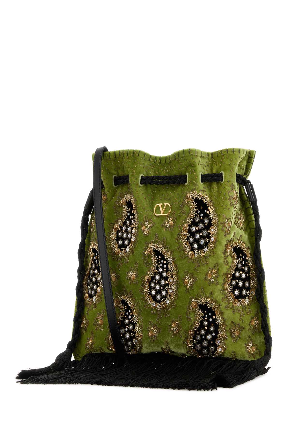 Valentino Garavani Women Green Velvet Nellicã´Te Bucket Bag