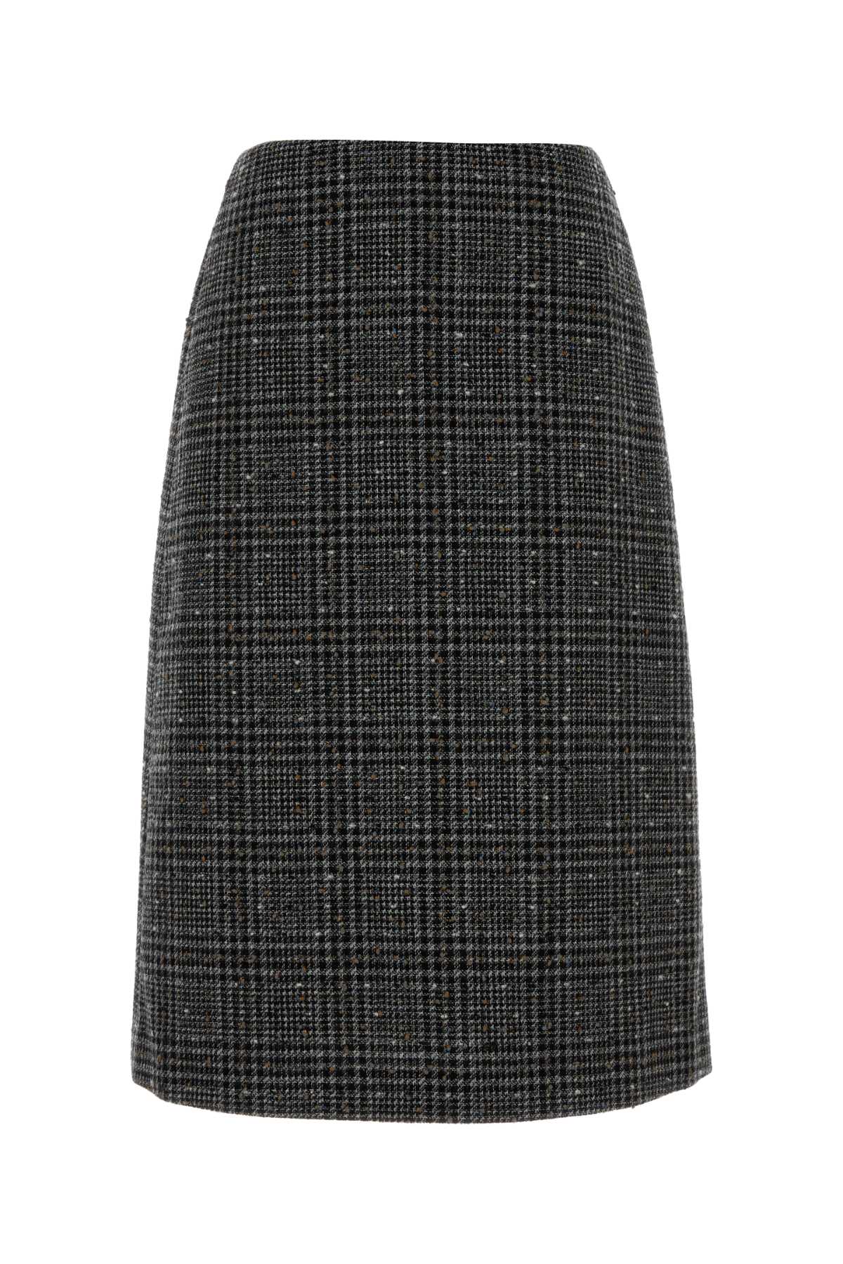 Fendi Women Embroidered Tweed Skirt