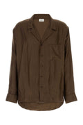 Saint Laurent Men Brown Silk Shirt