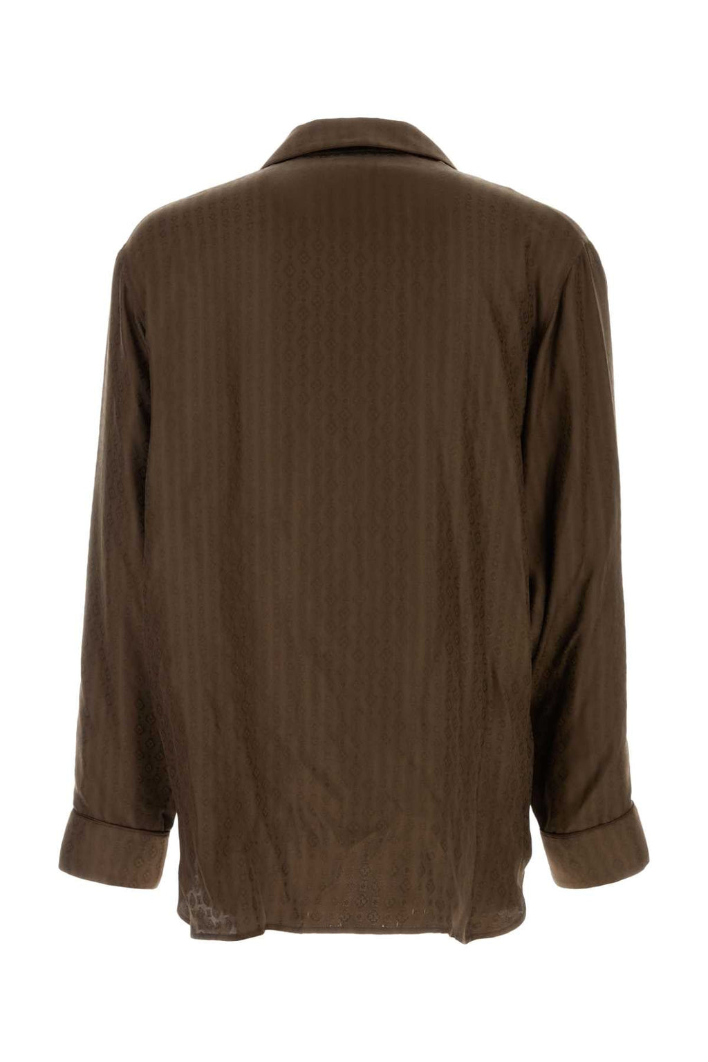 Saint Laurent Men Brown Silk Shirt
