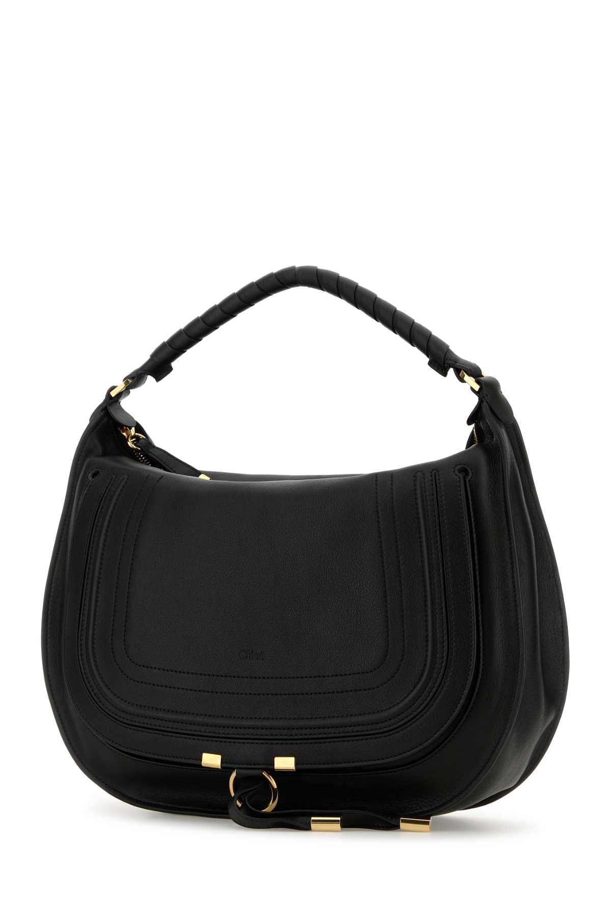 Chloe Women Black Leather Marcie Shoulder Bag