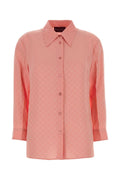 Gucci Women Pink Gg Silk Shirt