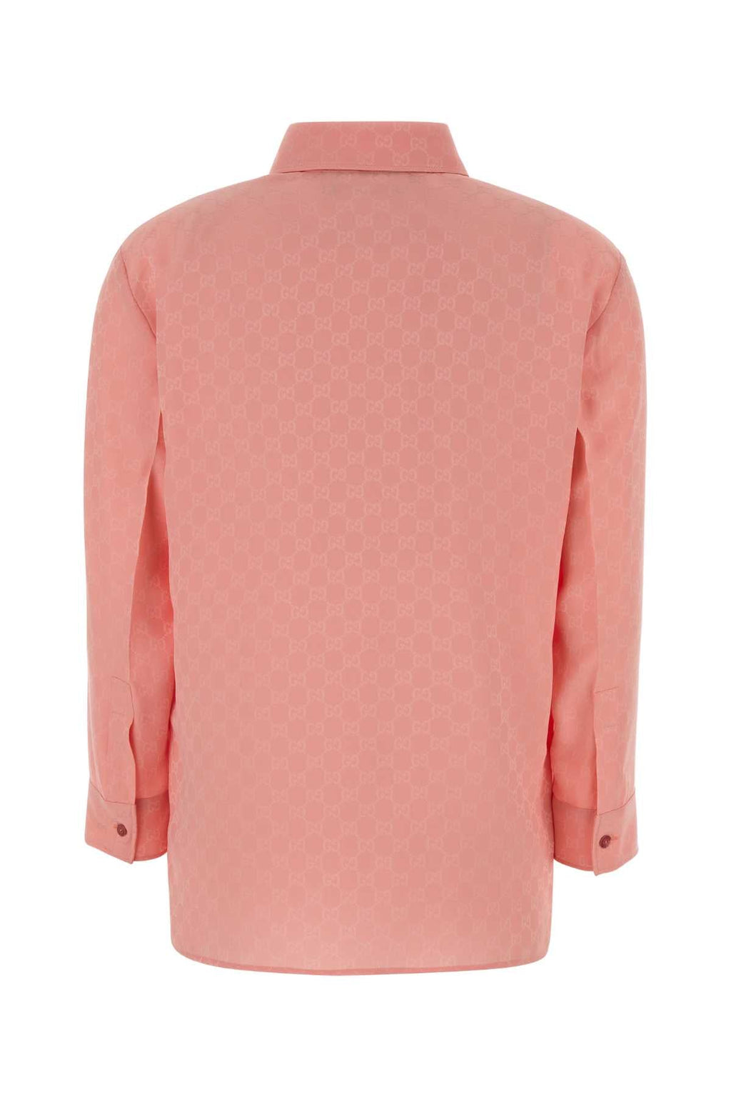 Gucci Women Pink Gg Silk Shirt