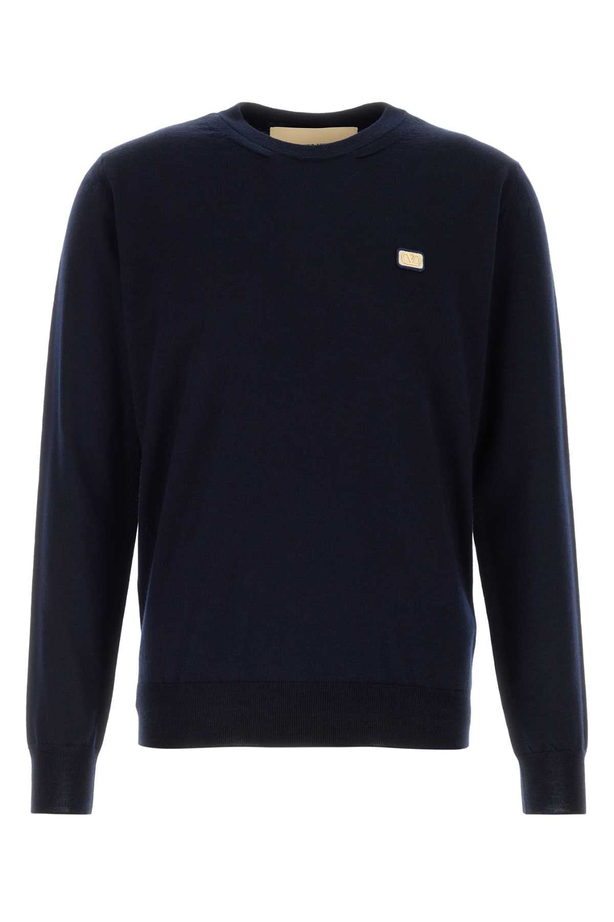 Valentino Garavani Men Midnight Blue Wool Sweater