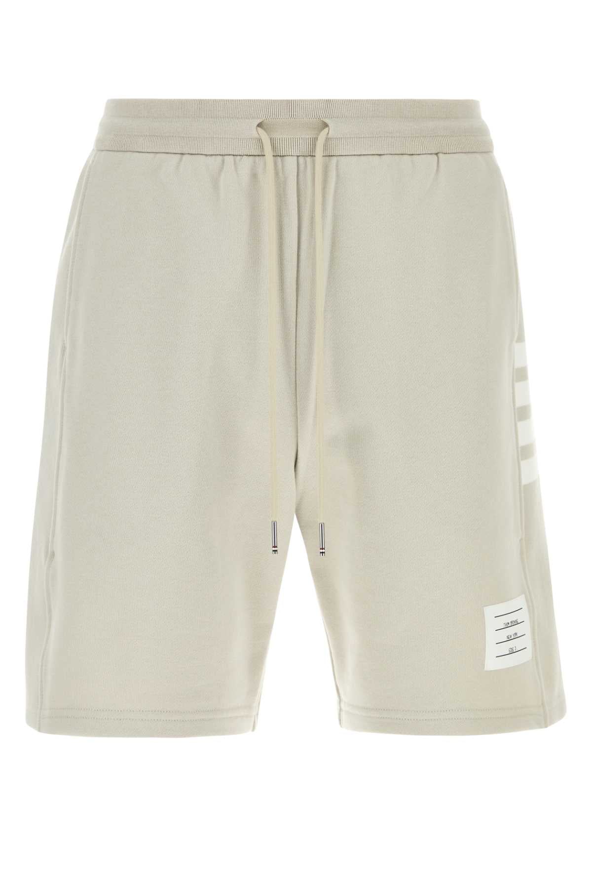 Thom Browne Men Sand Cotton Bermuda Shorts
