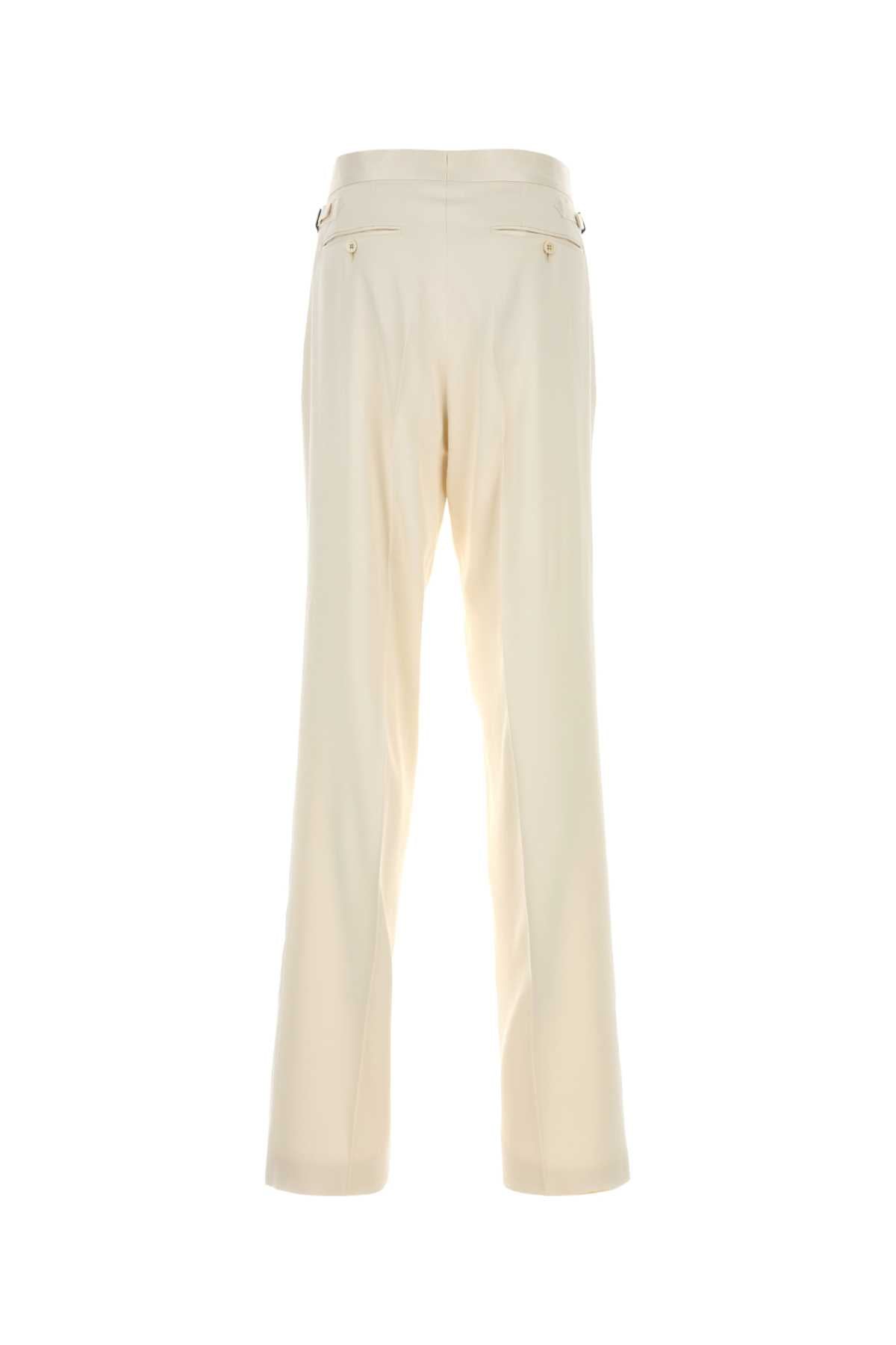 Tom Ford Men Ivory Satin Pant
