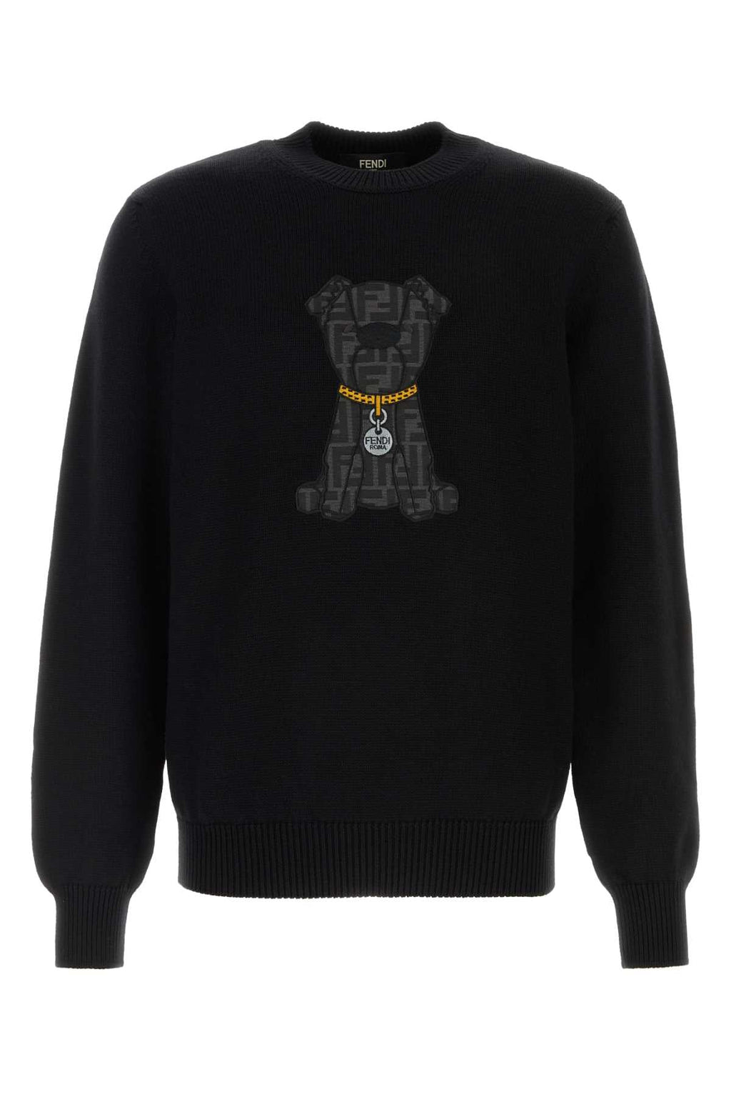 Fendi Men Black Wool Sweater