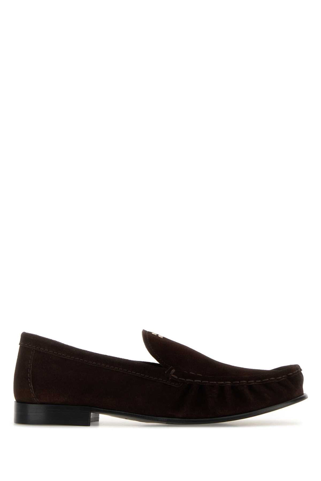 Miu Miu Women Dark Brown Suede Loafers