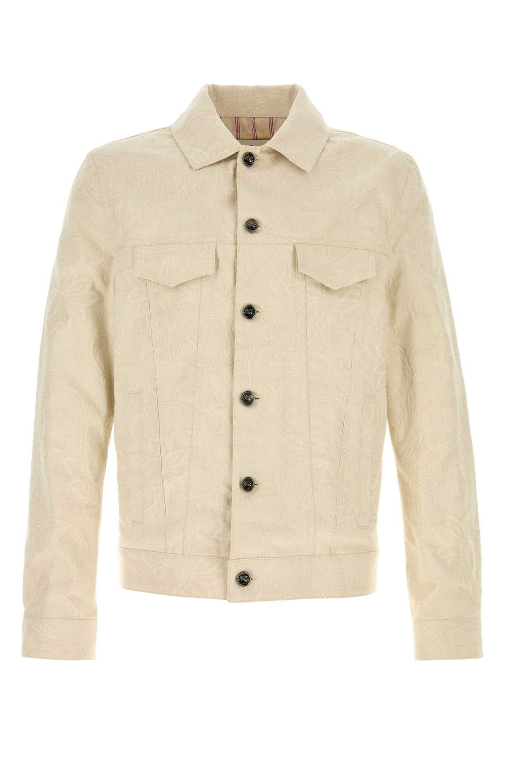 Etro Men Sand Stretch Denim Jacket