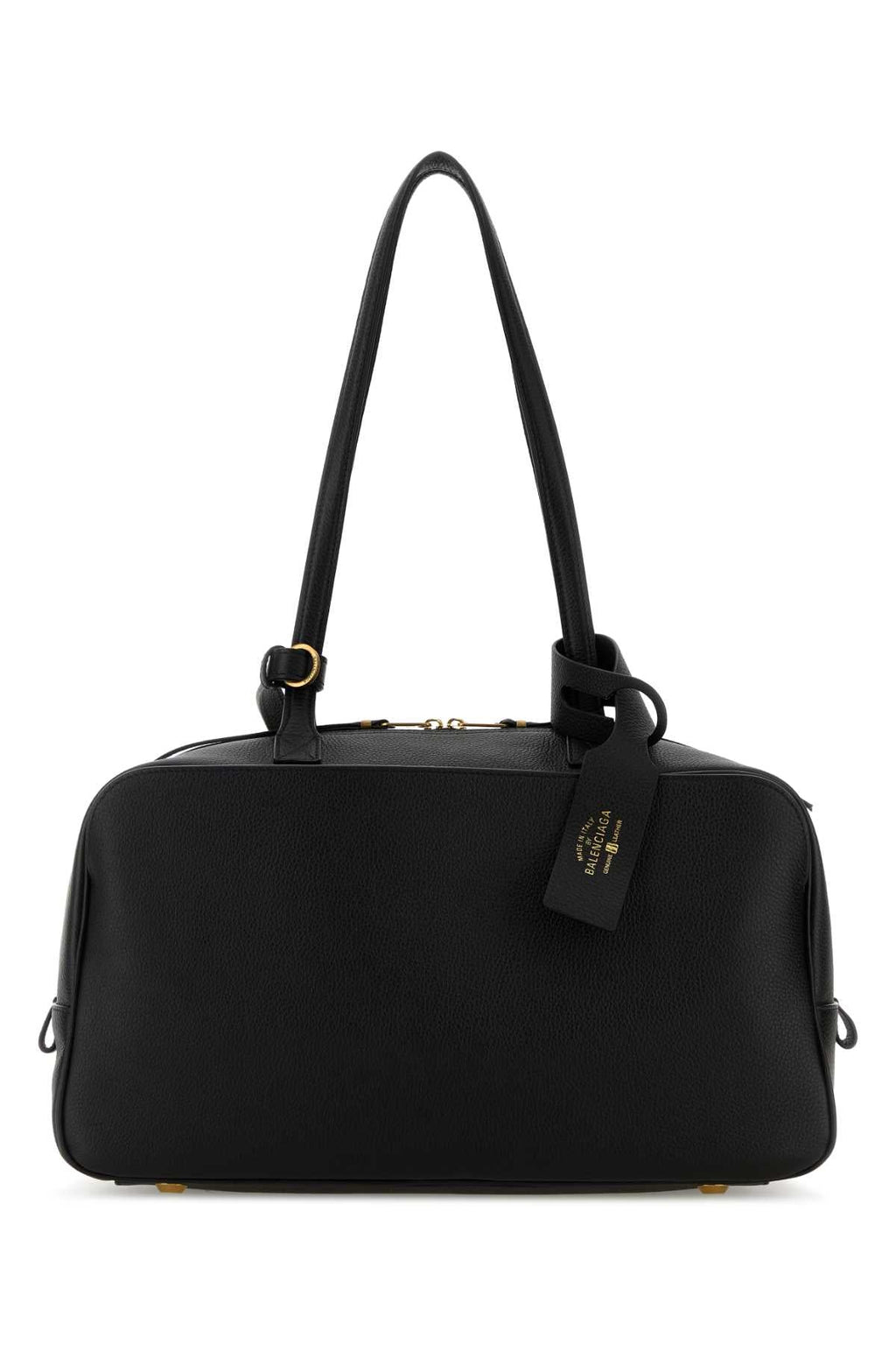 Balenciaga Women Black Leather Medium Carrie Shoulder Bag