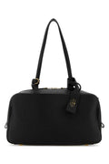 Balenciaga Women Black Leather Medium Carrie Shoulder Bag