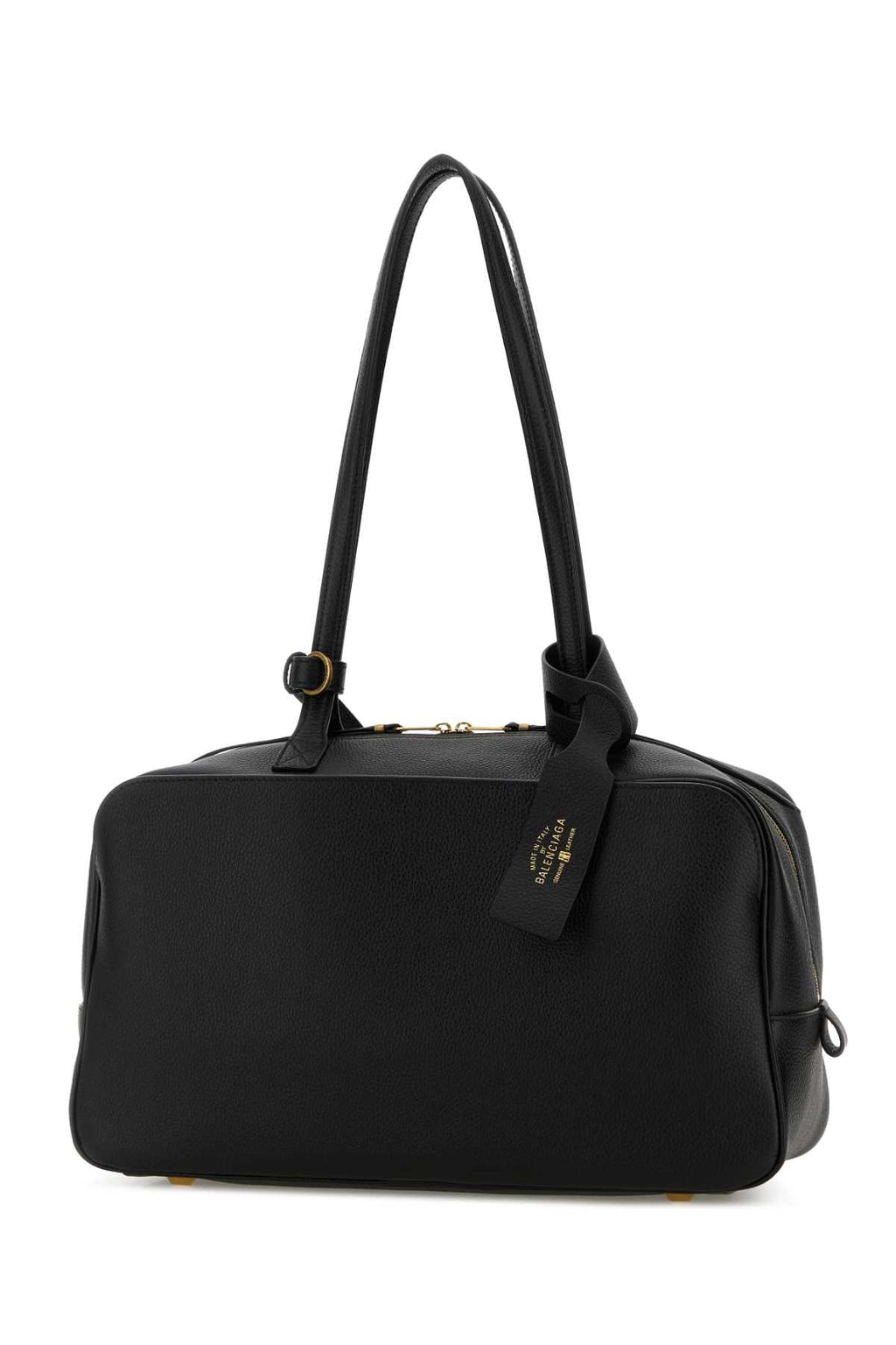Balenciaga Women Black Leather Medium Carrie Shoulder Bag