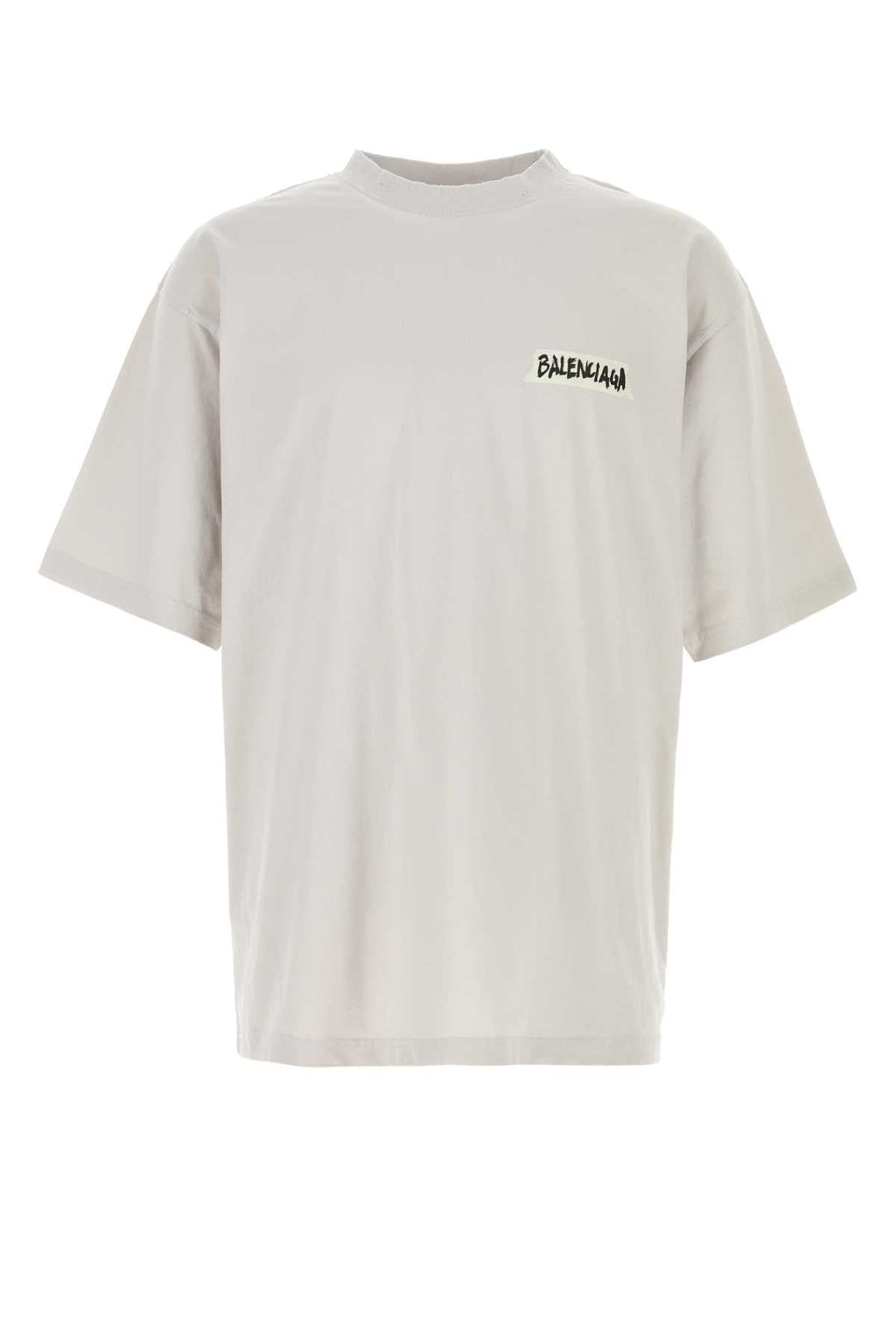 Balenciaga Men Chalk Cotton T-Shirt