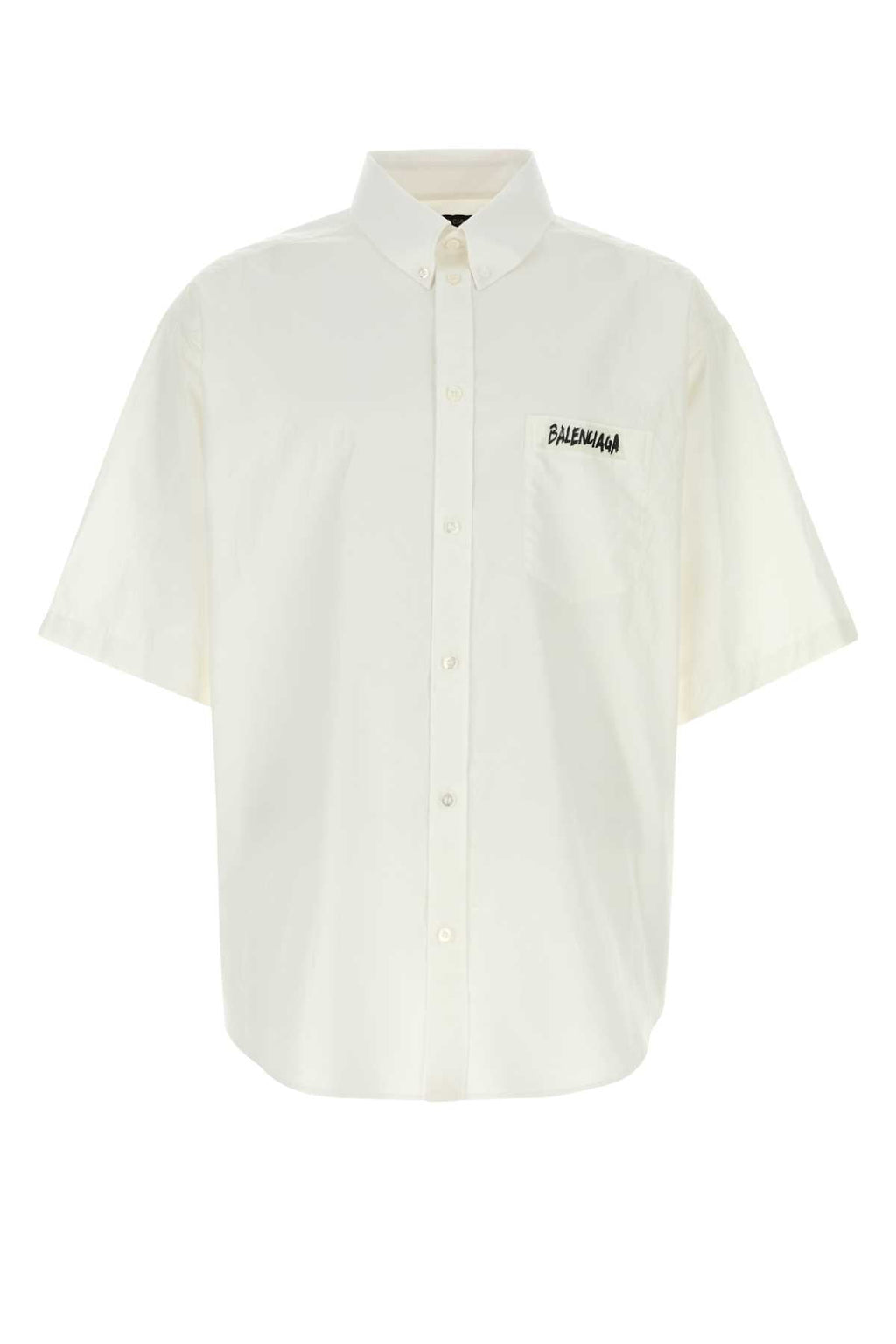 Balenciaga Men White Poplin Oversize Shirt