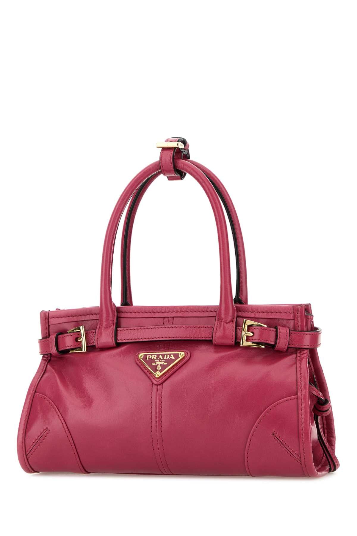 Prada Women Fuchsia Leather Mini Prada Bonnie Handbag