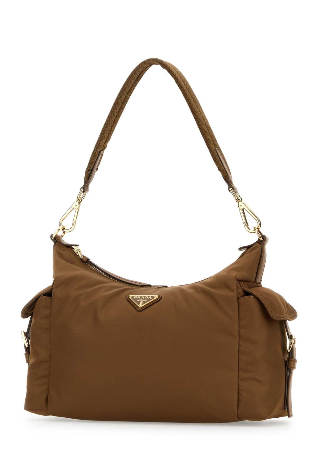 Prada Women Camel Re-Nylon Shoulder Bag