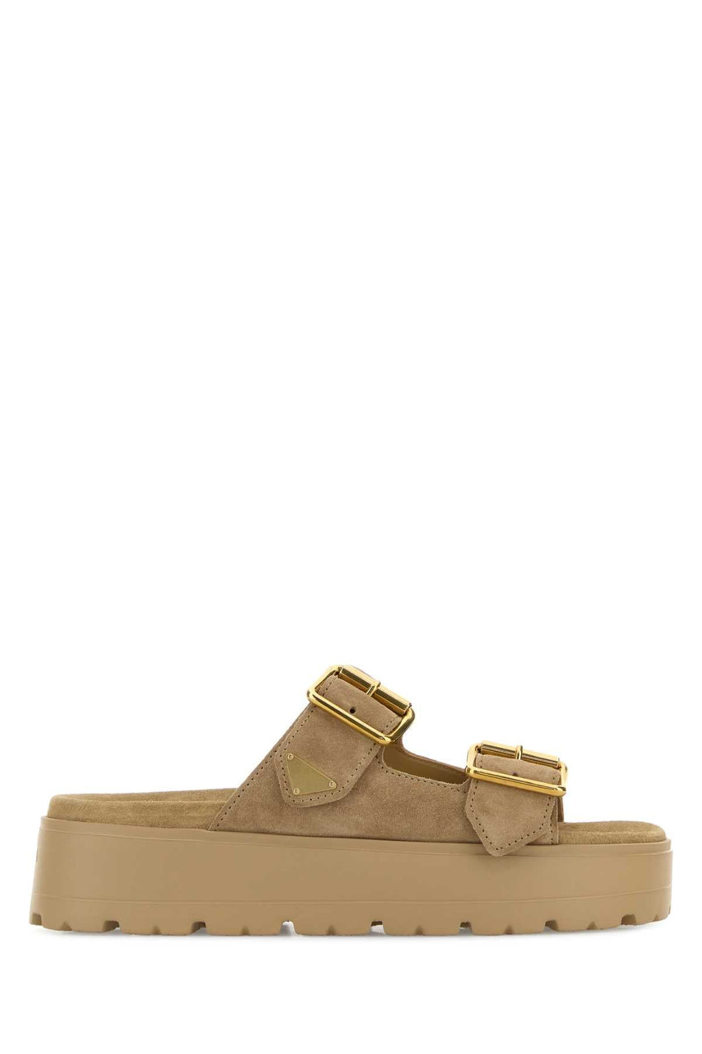 Prada Women Beige Suede Slippers