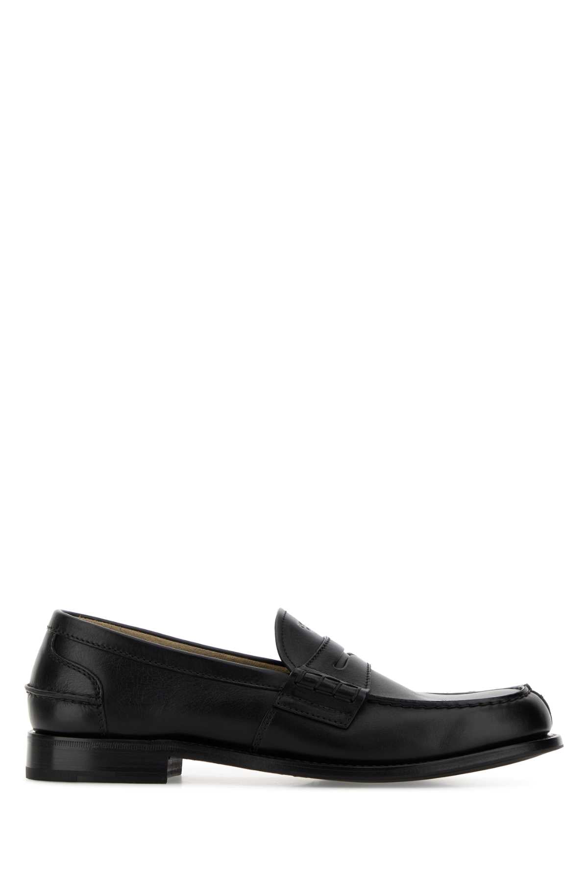 Prada Men Black Leather Loafers
