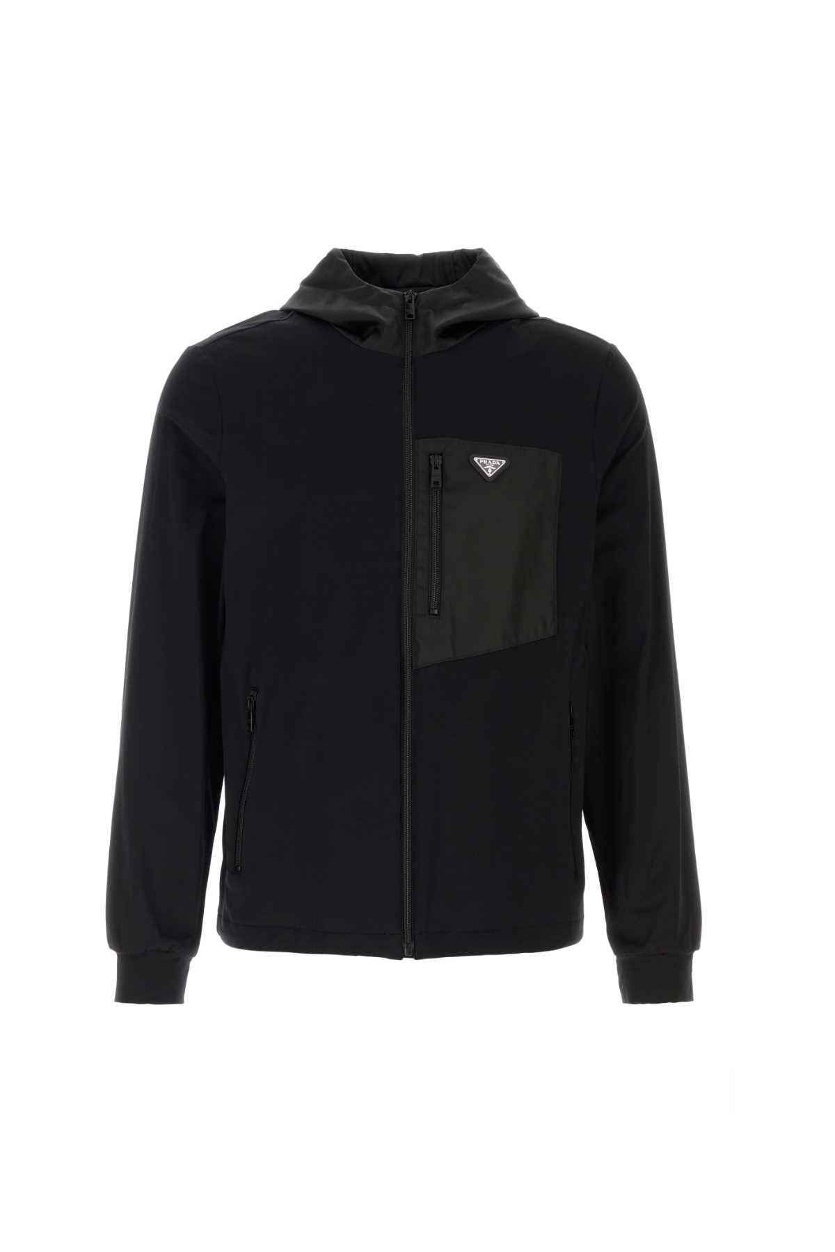 Prada Men Black Stretch Cotton Sweatshirt