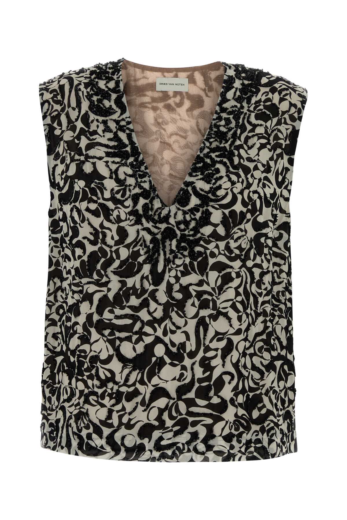 Dries Van Noten Women Printed Crepe College Top
