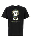 Bape Men Black Cotton 1St Camp Baby Milo T-Shirt