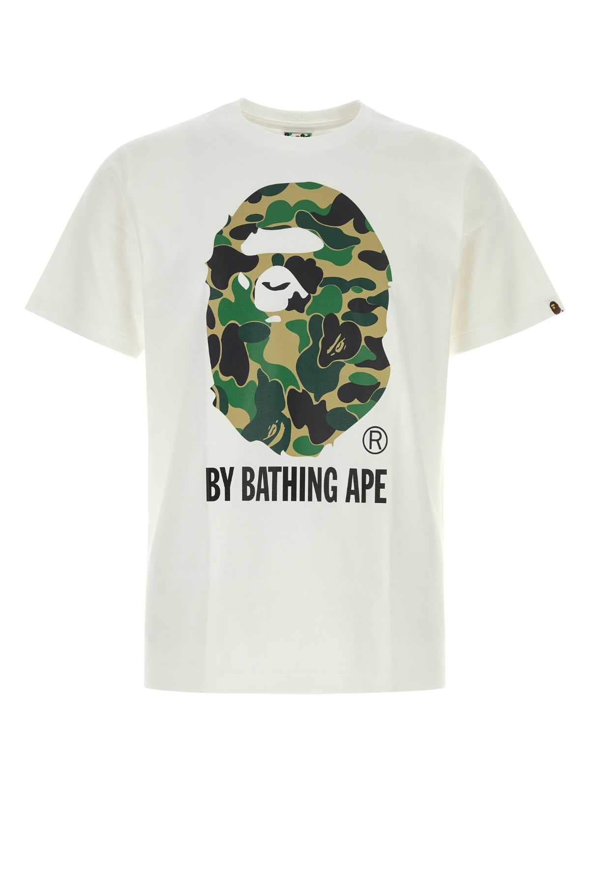 Bape Men White Cotton Abc Camo T-Shirt