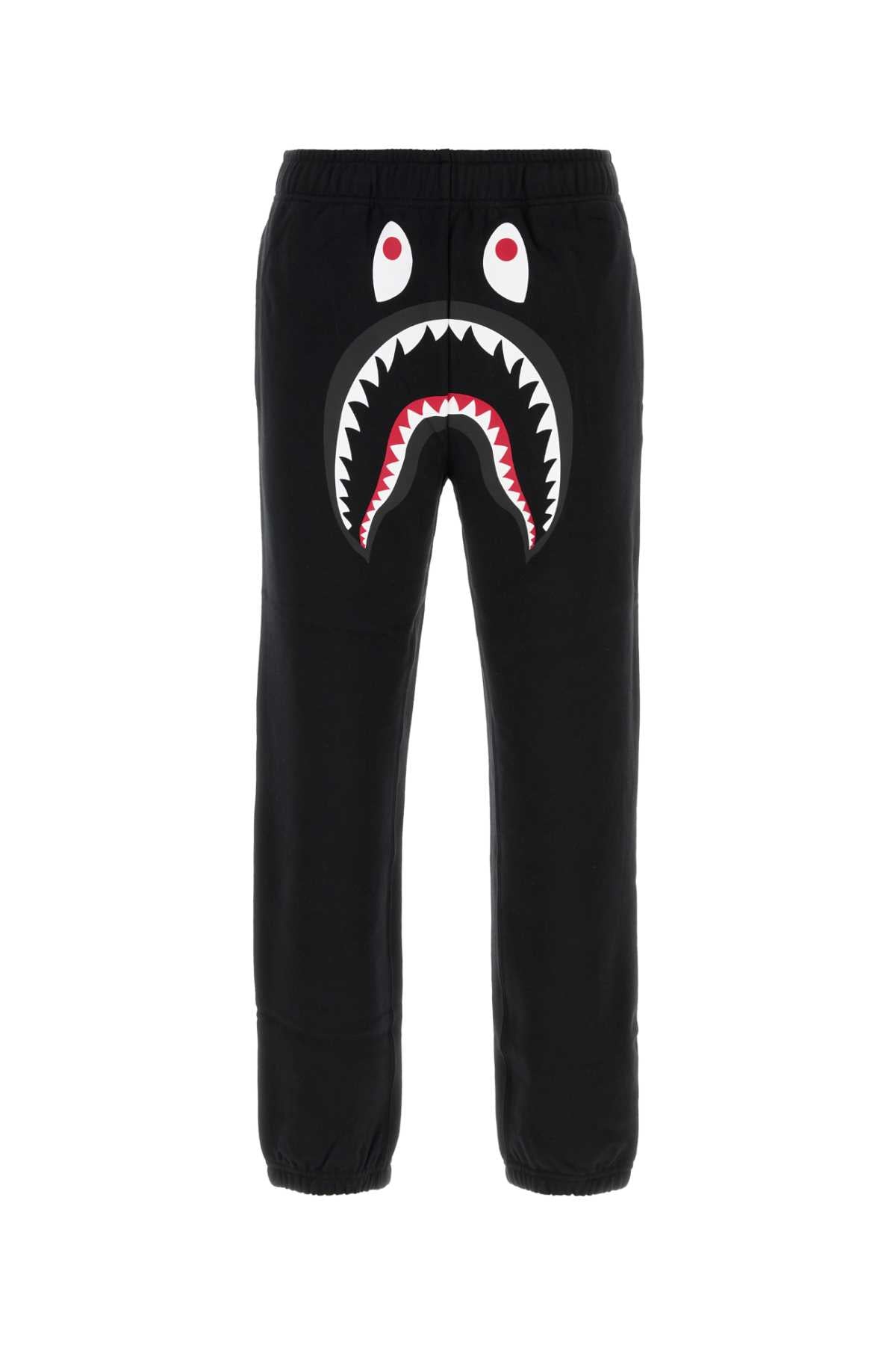 Bape Men Black Cotton Shark Joggers