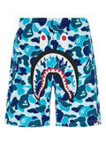 Bape Men Printed Cotton Abc Camo Shark Bermuda Shorts