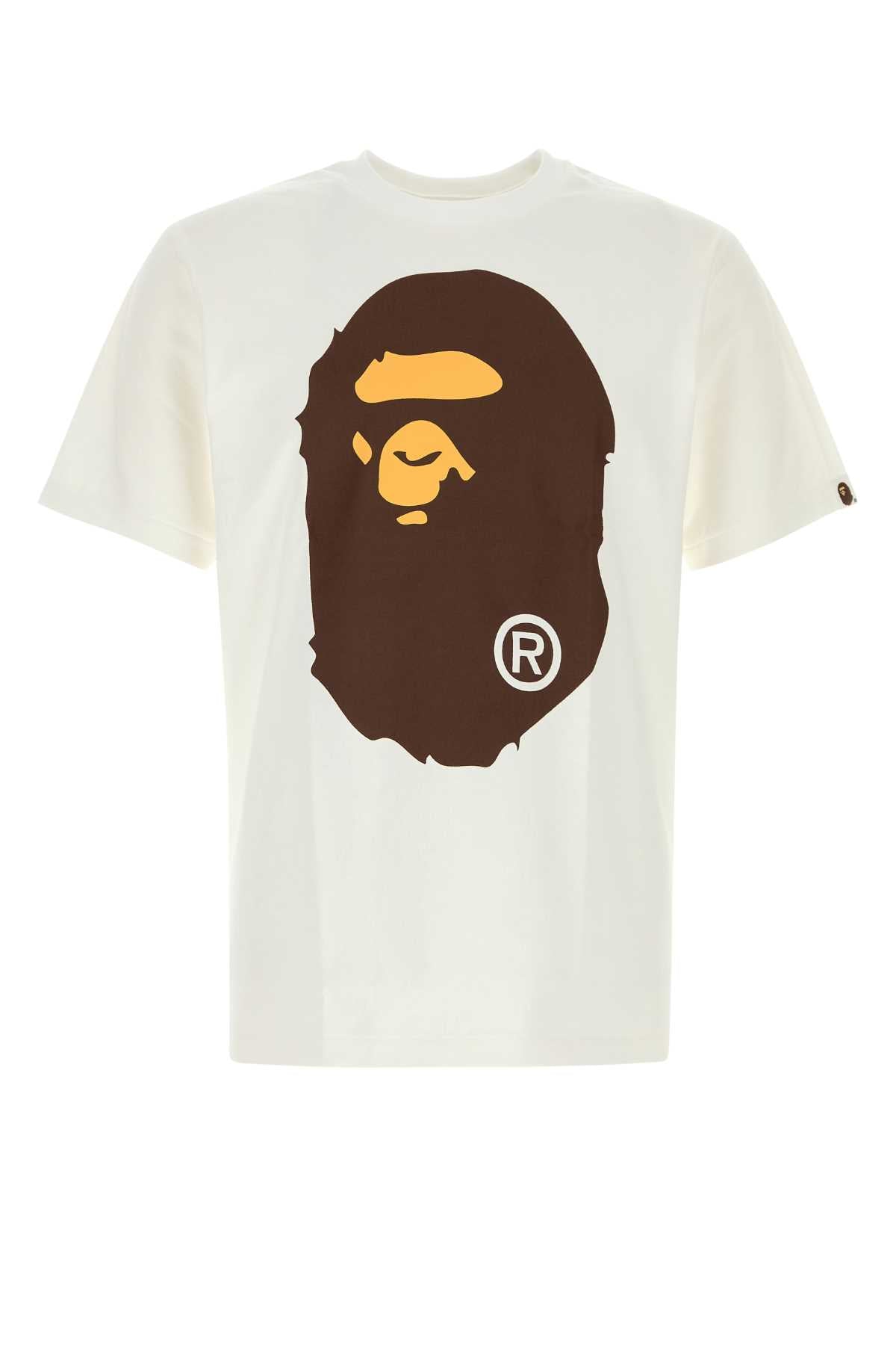 Bape Men White Cotton Big Ape Head T-Shirt