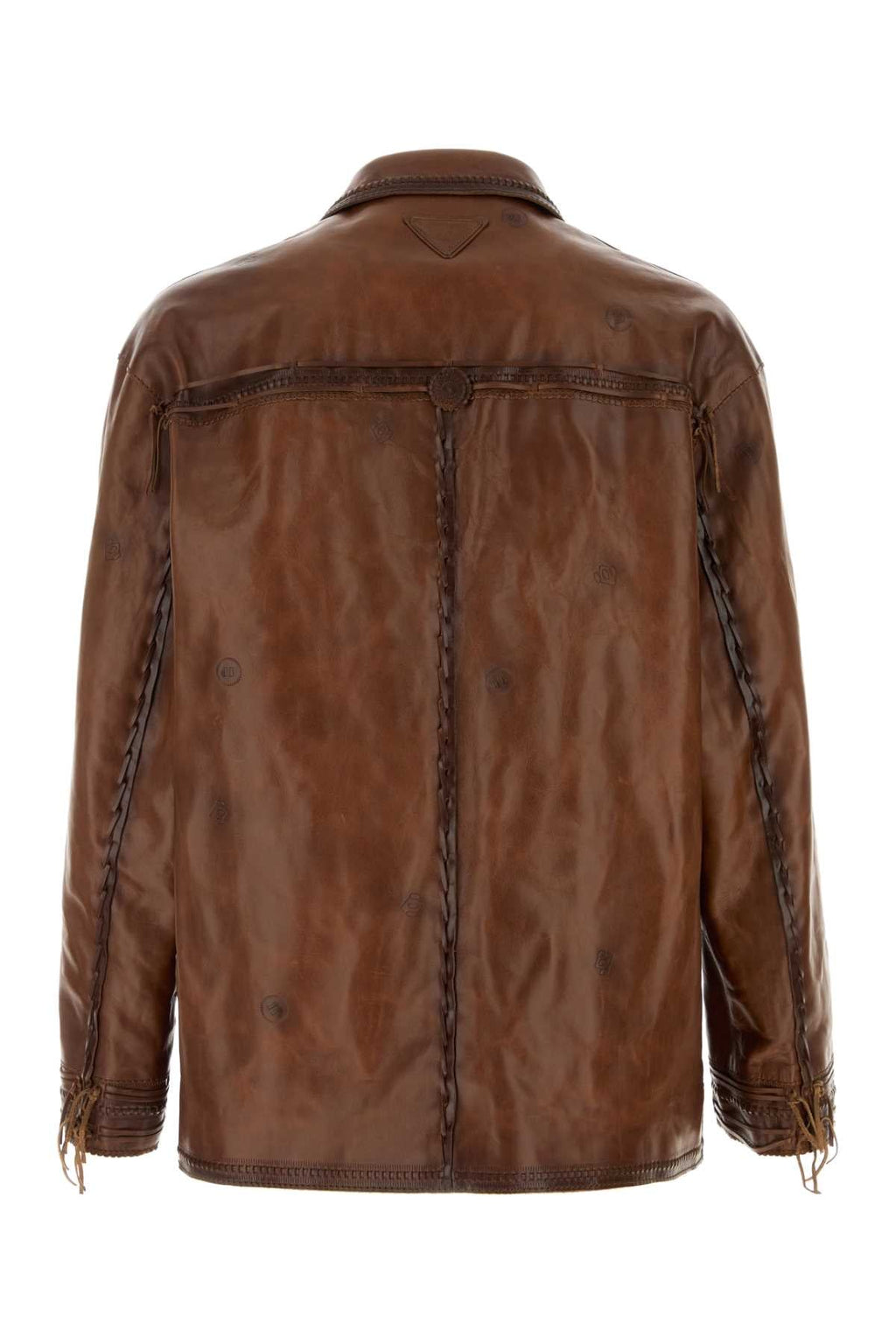 Prada Men Brown Leather Jacket