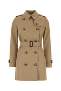 Burberry Women Beige Gabardine Heritage Kensington Trench Coat