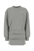 The Attico Women Grey Stretch Cotton Sweatshirt Mini Dress