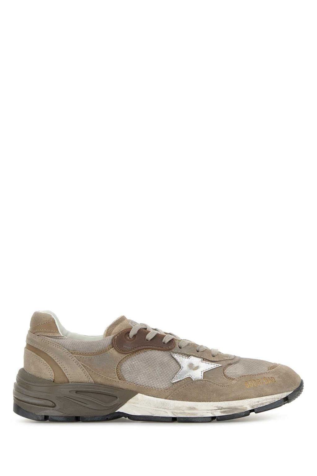 Golden Goose Deluxe Brand Men Dove Grey Mesh And Suede Dad New Sneakers