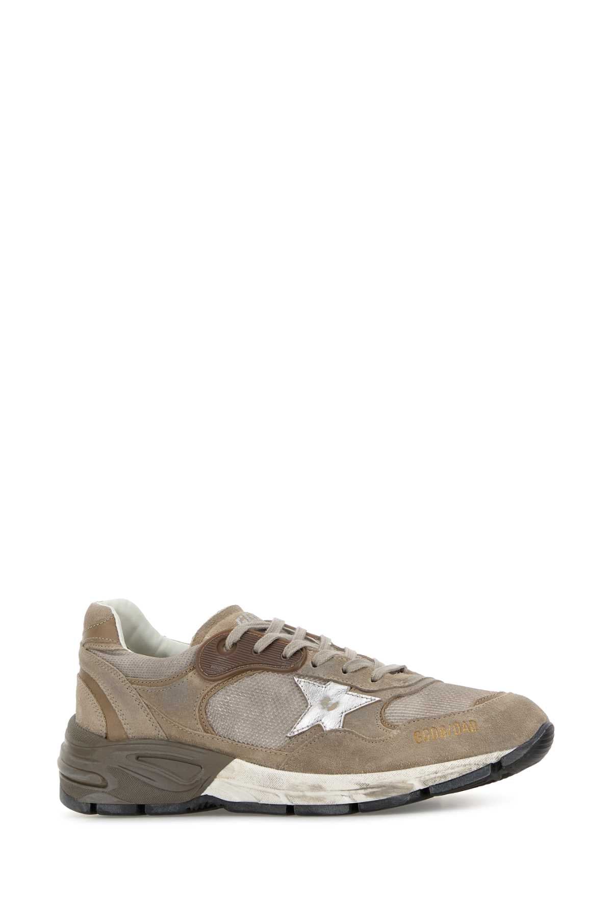 Golden Goose Deluxe Brand Men Dove Grey Mesh And Suede Dad New Sneakers