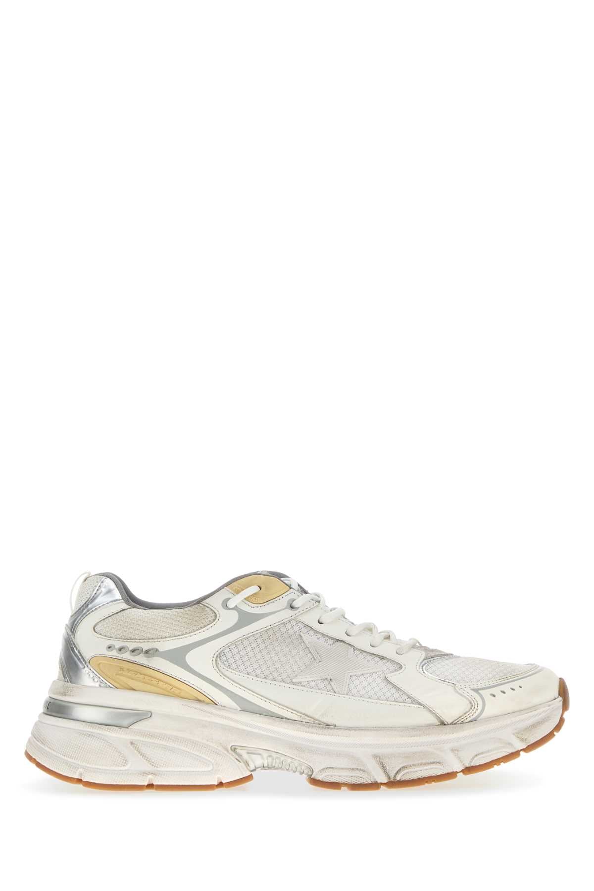 Golden Goose Deluxe Brand Men White Mesh And Leather Lightstar Sneakers
